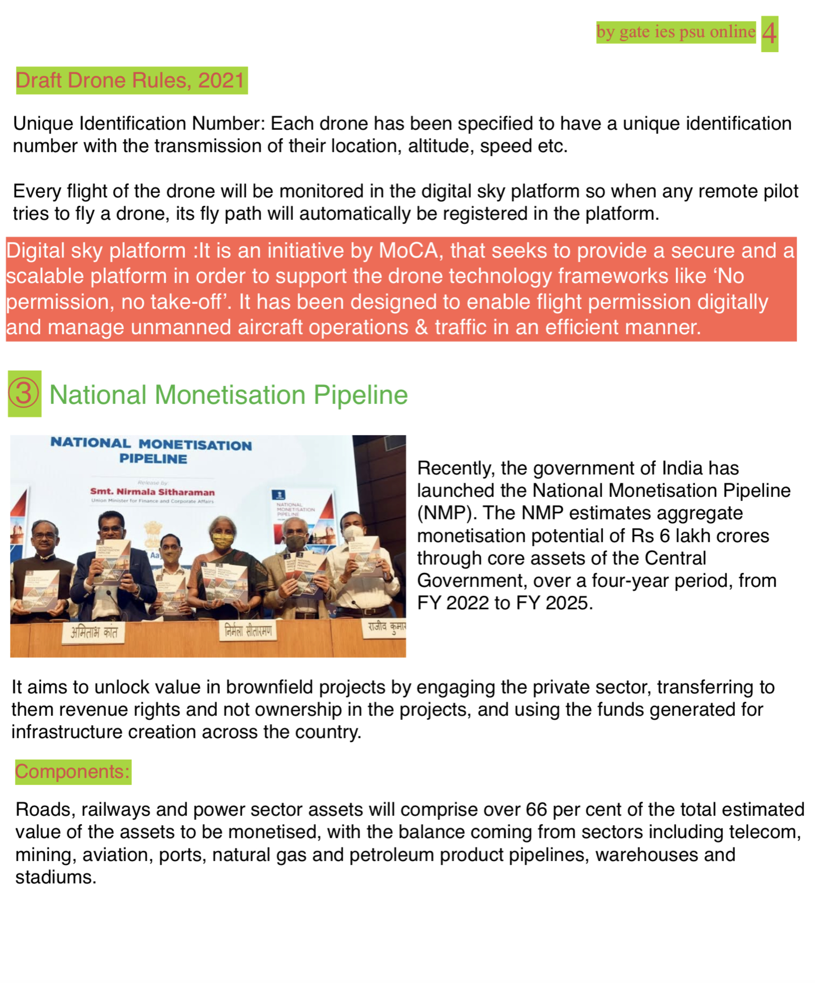 national monetisation pipeline upsc current affairs 